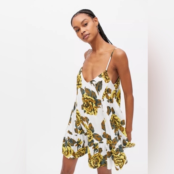 UO Floral Mini Frock Dress - Picture 2 of 6